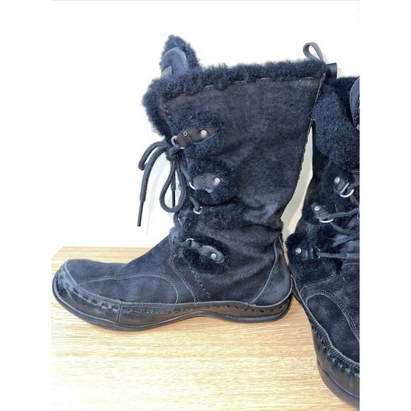 The North Face Abby II Winter Snow Boots Women's Size 10 Black Suede Waterproof - Picture 5 of 12